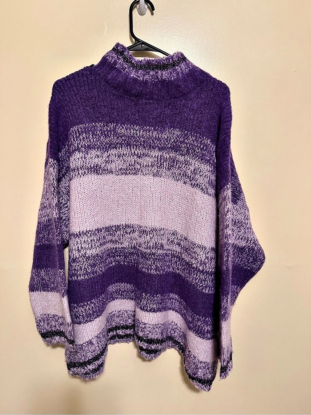 WNT&WISDN Abstract Stripe Turtleneck Sweater Large